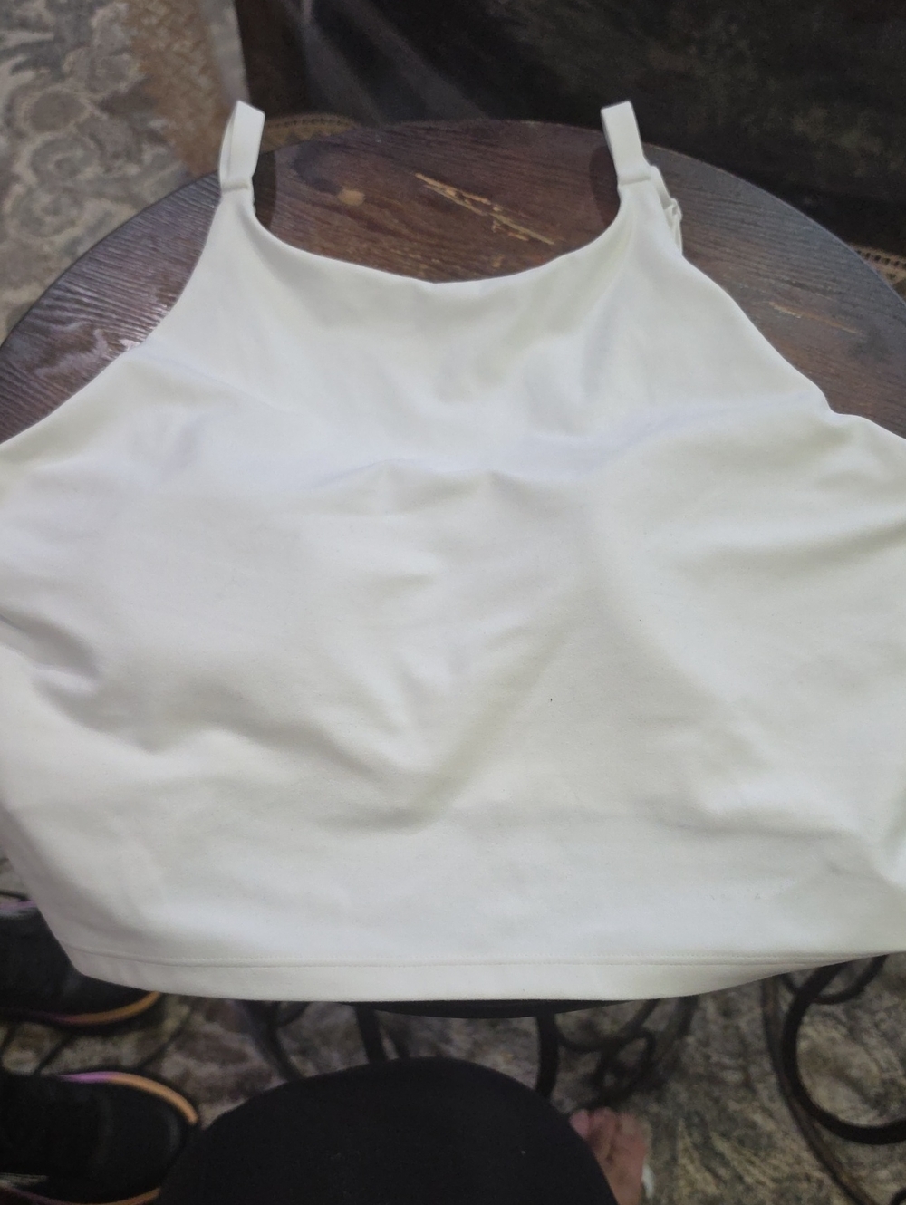 Athleta White High-Neck Crop Cami